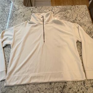 Athleta Cream Half-Zip Tunic Top